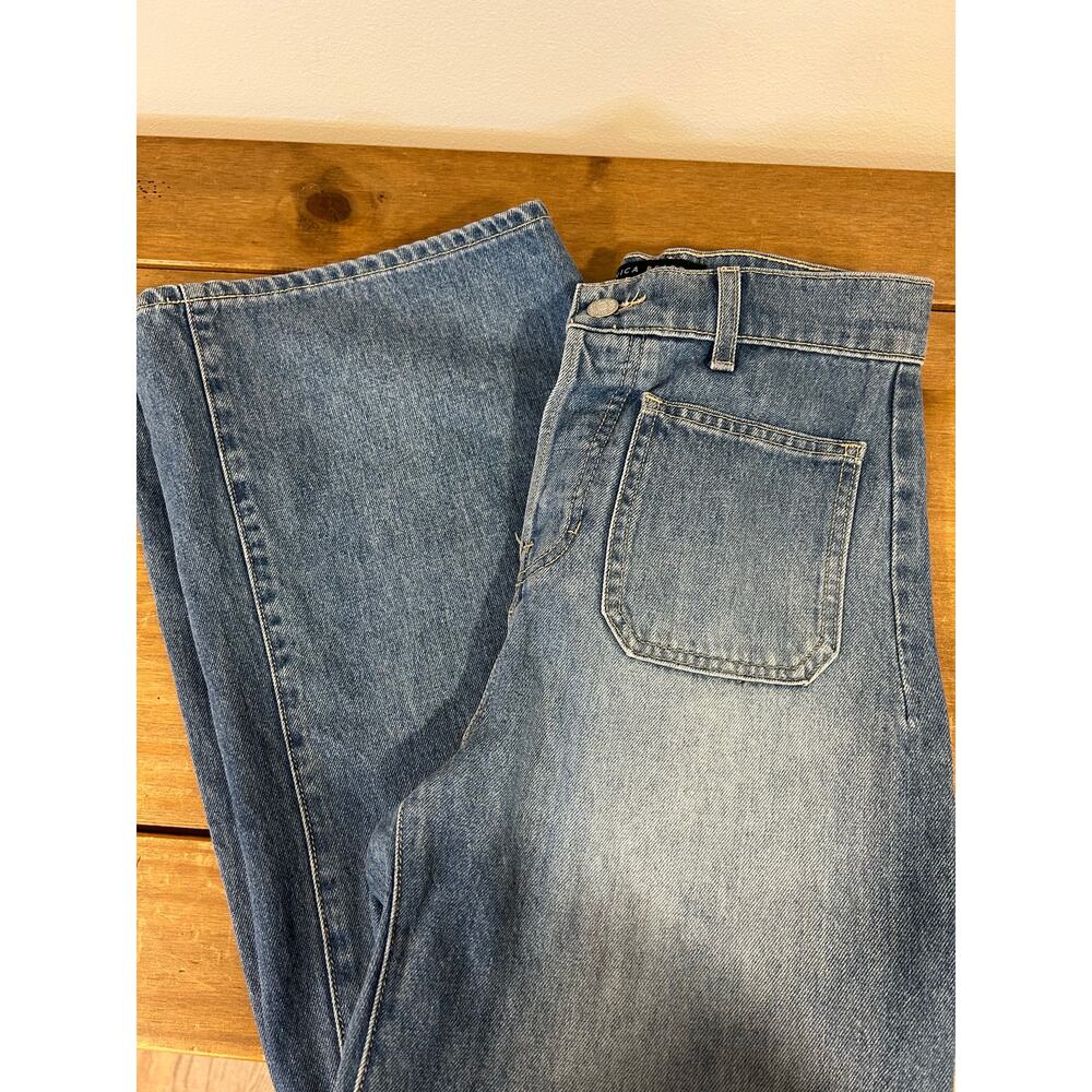 VERONICA BEARD Sz 25 Grant Extra High Rise Wide Leg Button Fly Casual Staple EUC - Picture 8 of 9